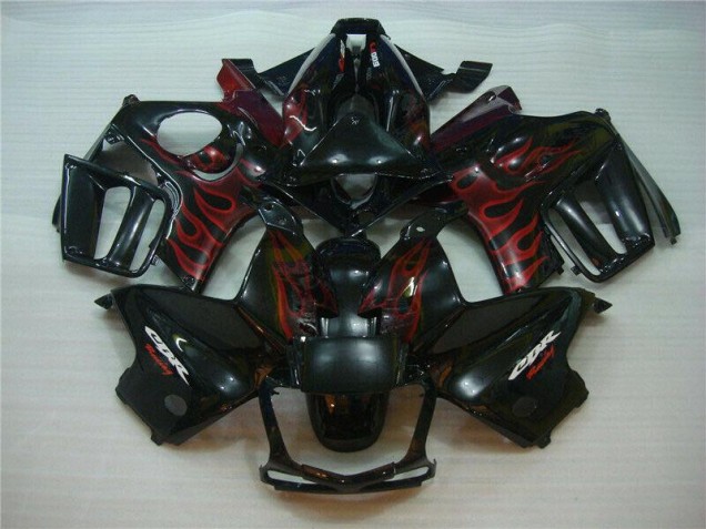 Best 1995-1998 Black Red Flame Honda CBR600 F3 Motorcyle Fairings