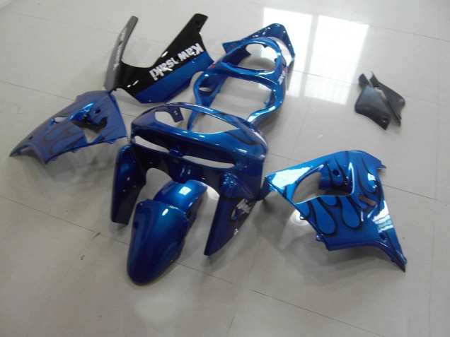 Best 1998-1999 Blue Black Flame Kawasaki ZX9R Motorbike Fairing Best 1998-1999 Blue Black Flame Kawasaki ZX9R Motorbike Fairing