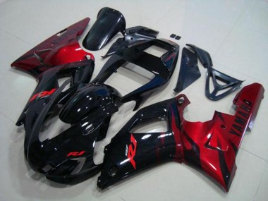 Best 1998-1999 Black Red Yamaha YZF R1 Motorcylce Fairings