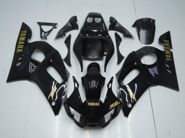 Best 1998-2002 Glossy Black Gold Sticker Yamaha YZF R6 Bike Fairings