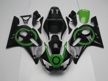 Best 1998-2002 Black Green Circle Yamaha YZF R6 Bike Fairing