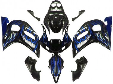 Best 1998-2002 Black Blue Flame Yamaha YZF R6 Motorcycle Bodywork
