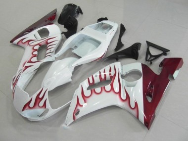 Best 1998-2002 Red Flame Yamaha YZF R6 Motorcycle Fairing