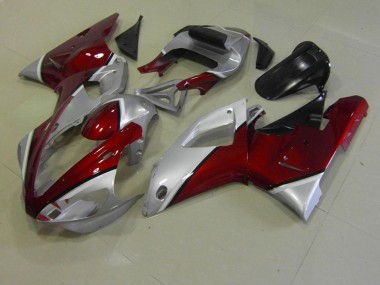 Best 2000-2001 Red and Silver Yamaha YZF R1 Replacement Motorcycle Fairings