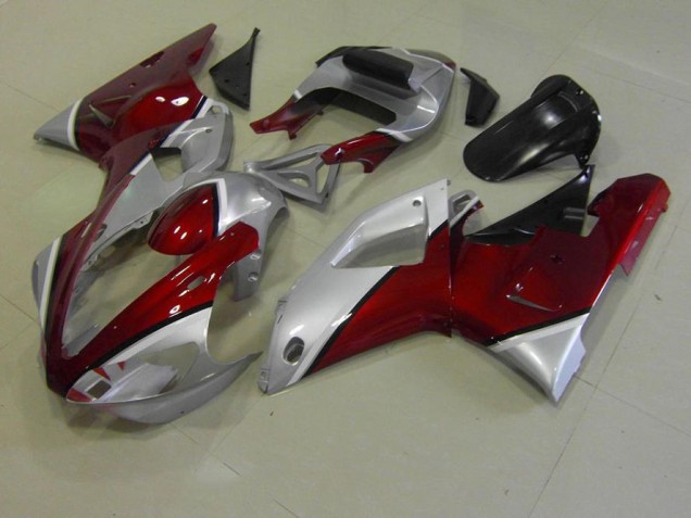 Best 2000-2001 Red and Silver Yamaha YZF R1 Replacement Motorcycle Fairings