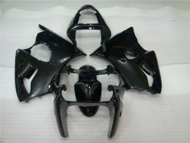 Best 2000-2002 Glossy Black Kawasaki ZX6R Motorbike Fairing Kits