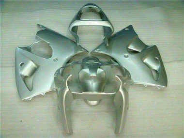 Best 2000-2002 Silver Kawasaki ZX6R Replacement Fairings