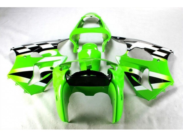 Best 2000-2002 Green Black White Kawasaki ZX6R Bike Fairings Best 2000-2002 Green Black White Kawasaki ZX6R Bike Fairings
