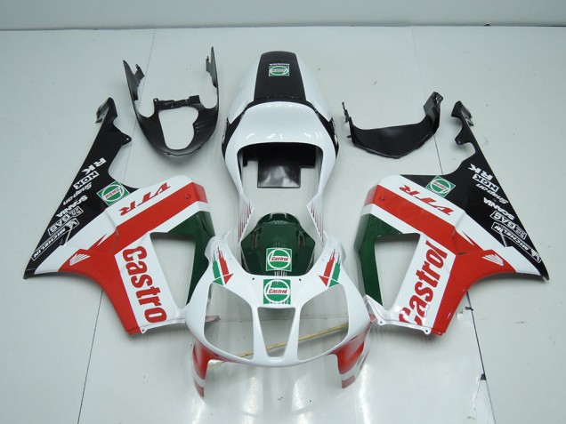 Best 2000-2006 White Black Red Castro Honda VTR1000 Bike Fairings