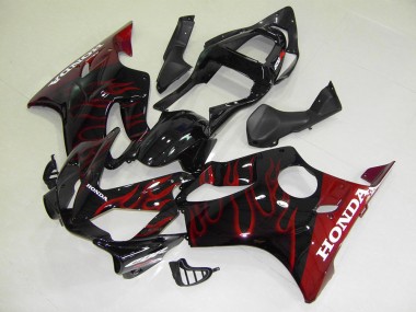 Best 2001-2003 Red Flame Honda CBR600 F4i Motorcycle Replacement Fairings
