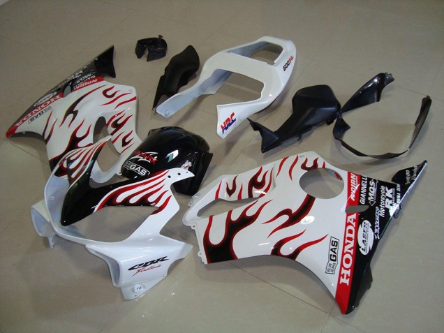 Best 2001-2003 White Flame Honda CBR600 F4i Motorcylce Fairings