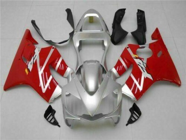 Best 2001-2003 Silver Red Honda CBR600 F4i Bike Fairings