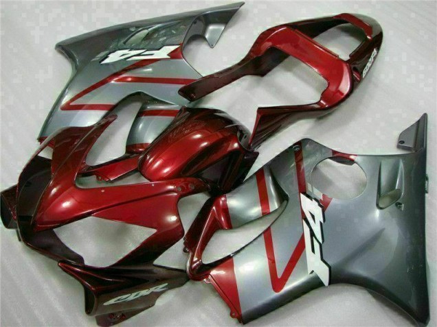 Best 2001-2003 Red Silver Honda CBR600 F4i Moto Fairings