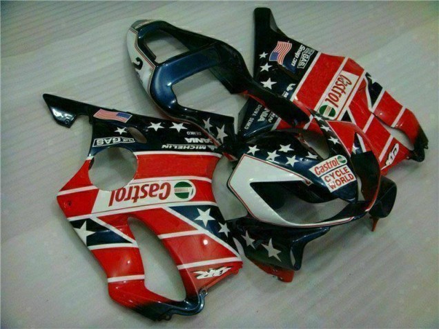 Best 2001-2003 Red White Blue Castrol Cycle World Honda CBR600 F4i Motorcycle Fairings Kits Best 2001-2003 Red White Blue Castrol Cycle World Honda CBR600 F4i Motorcycle Fairings Kits