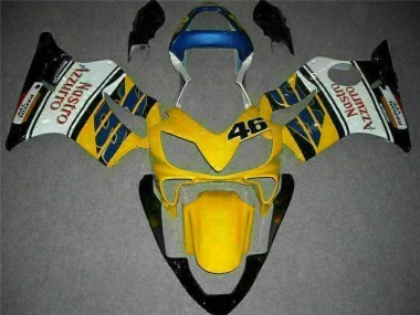 Best 2001-2003 Yellow White Honda CBR600 F4i Moto Fairings