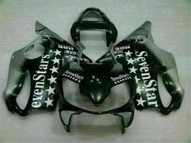 Best 2001-2003 Black Silver Seven Stars Honda CBR600 F4i Motorbike Fairing