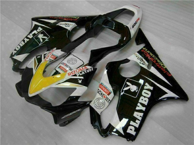 Best 2001-2003 Yellow Silver Black Playboy Honda CBR600 F4i Motorcycle Fairing Kit