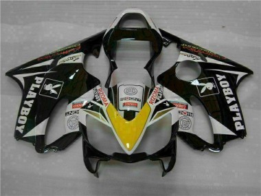 Best 2001-2003 Yellow Silver Black Playboy Honda CBR600 F4i Motorcycle Fairing Kit
