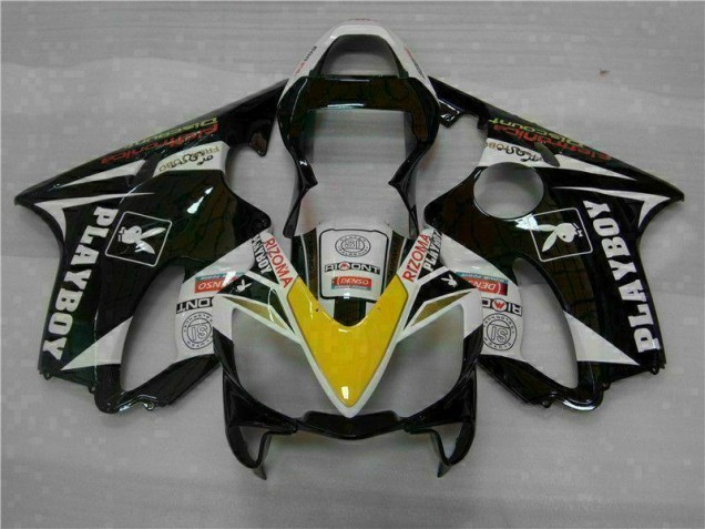 Best 2001-2003 Yellow Silver Black Playboy Honda CBR600 F4i Motorcycle Fairing Kit