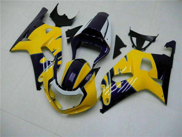 Best 2001-2003 Yellow Suzuki GSXR 600/750 Bike Fairings