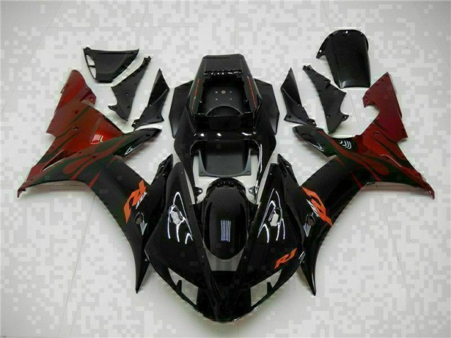Best 2002-2003 Black Yamaha YZF R1 Motorcylce Fairings