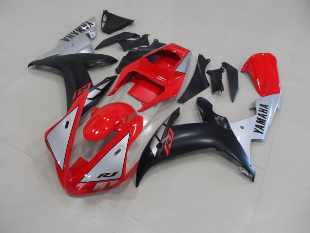 Best 2002-2003 Red Matte Silver Yamaha YZF R1 Motorcycle Fairing Kit Best 2002-2003 Red Matte Silver Yamaha YZF R1 Motorcycle Fairing Kit