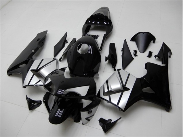 Best 2003-2004 Black Silver Honda CBR600RR Bike Fairing Best 2003-2004 Black Silver Honda CBR600RR Bike Fairing