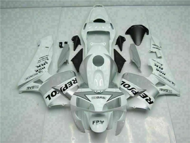 Best 2003-2004 White Silver Repsol Honda CBR600RR Replacement Fairings Best 2003-2004 White Silver Repsol Honda CBR600RR Replacement Fairings