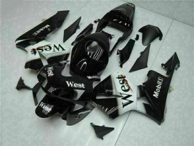 Best 2003-2004 Black West Honda CBR600RR Motorcycle Fairings Kit