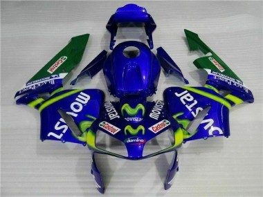Best 2003-2004 Blue Green Movistar Castrol Honda CBR600RR Motorbike Fairing