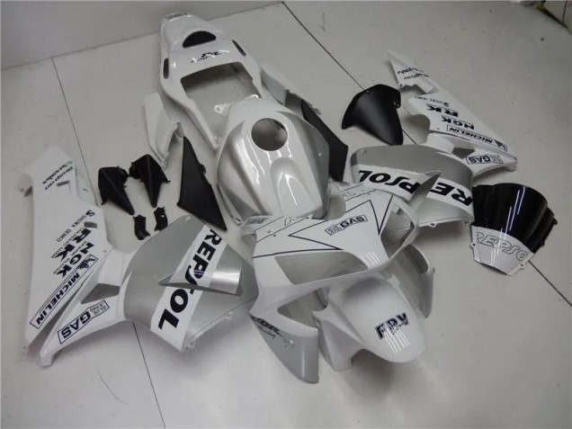 Best 2003-2004 Silver White Black Repsol Honda CBR600RR Motorcycle Fairings Kit Best 2003-2004 Silver White Black Repsol Honda CBR600RR Motorcycle Fairings Kit