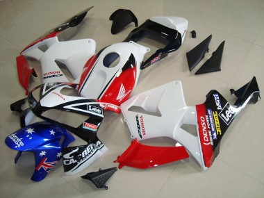 Best 2003-2004 White Black Red Lee Honda CBR600RR Motorcycle Fairing Kit
