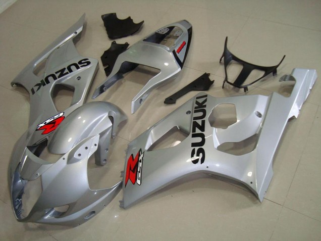 Best 2003-2004 Silver Suzuki GSXR 1000 Bike Fairing Kit