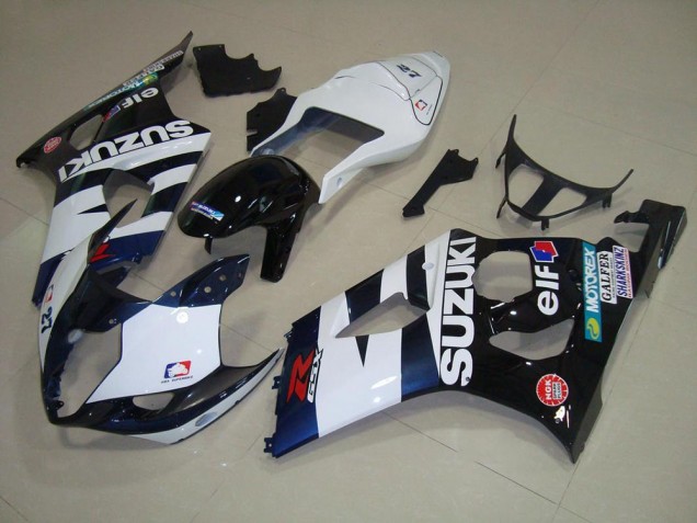 Best 2003-2004 White Black Elf Suzuki GSXR 1000 Motorcycle Fairing Kit