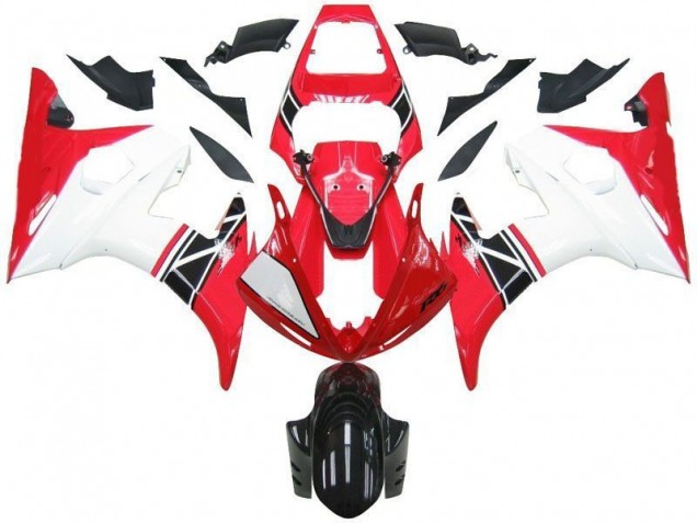 Best 2003-2005 Red White Black Yamaha YZF R6 Motorcycle Bodywork