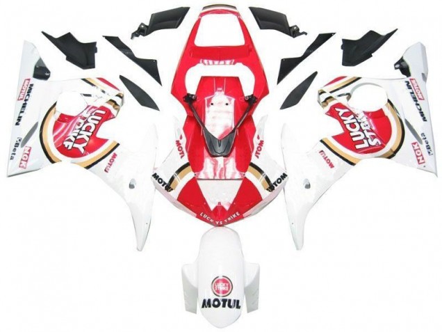 Best 2003-2005 White Red Lucky Strike Yamaha YZF R6 Replacement Fairings