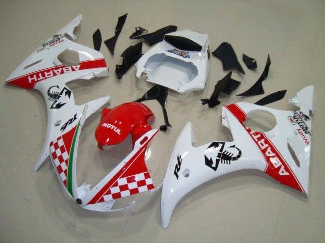 Best 2003-2005 Red White Yamaha YZF R6 Motorbike Fairing Kits & Bodywork