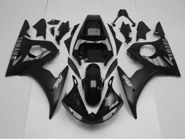 Best 2003-2005 Black with Silver Decals Yamaha YZF R6 Motorcycle Fairing Kits