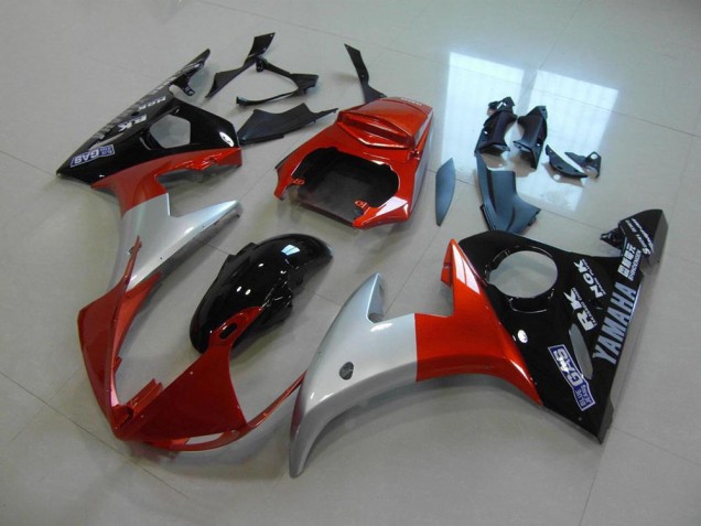 Best 2003-2005 Orange Silver Black Yamaha YZF R6 Bike Fairings