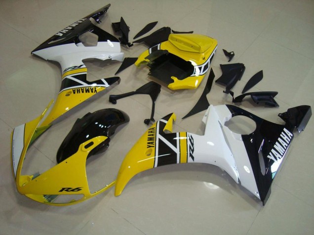 Best 2003-2005 Yellow Aniversary Yamaha YZF R6 Motorcycle Fairings Best 2003-2005 Yellow Aniversary Yamaha YZF R6 Motorcycle Fairings