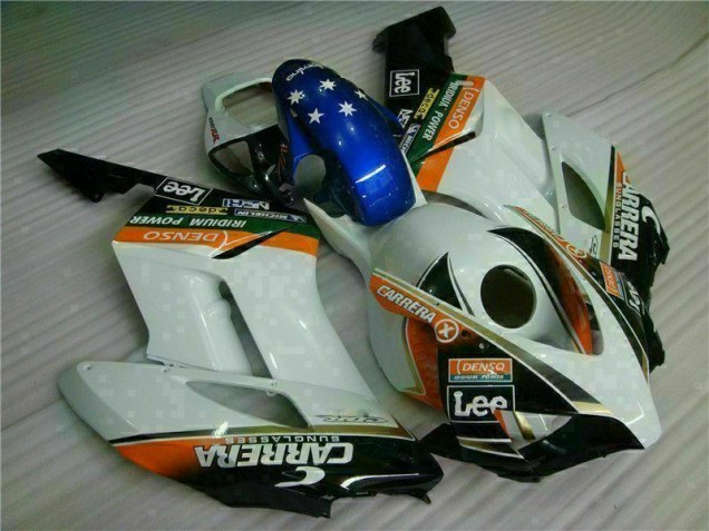 Best 2004-2005 White Blue Honda CBR1000RR Replacement Fairings