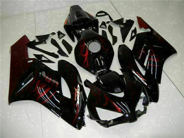 Best 2004-2005 Red Flame Black Honda CBR1000RR Replacement Fairings Best 2004-2005 Red Flame Black Honda CBR1000RR Replacement Fairings