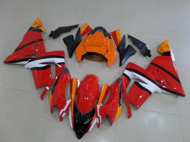 Best 2003-2005 Orange Black and White Kawasaki ZX10R Bike Fairings