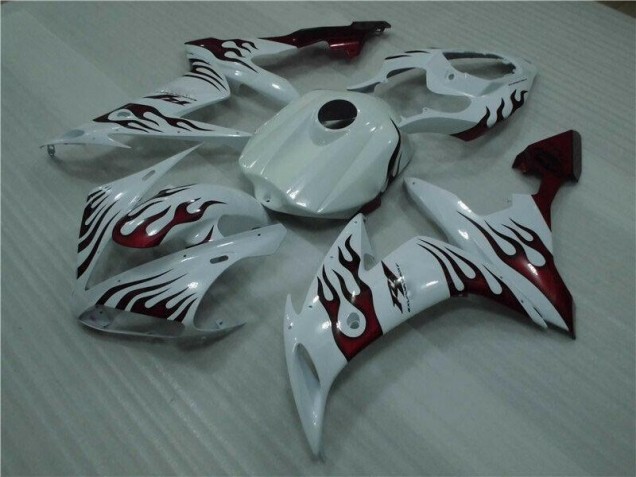 Best 2004-2006 White Red Flame Yamaha YZF R1 Motorcyle Fairings Best 2004-2006 White Red Flame Yamaha YZF R1 Motorcyle Fairings
