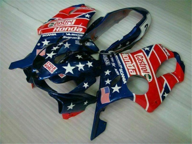 Best 2004-2007 Blue Red Castrol Cycle World Honda CBR600 F4i Motorcycle Fairings Best 2004-2007 Blue Red Castrol Cycle World Honda CBR600 F4i Motorcycle Fairings