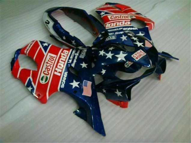 Best 2004-2007 Blue Red Castrol Cycle World Honda CBR600 F4i Motorcycle Fairings Best 2004-2007 Blue Red Castrol Cycle World Honda CBR600 F4i Motorcycle Fairings
