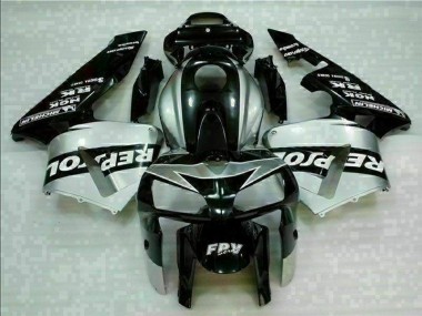 Best 2005-2006 Black Silver Repsol Honda CBR600RR Motorcycle Fairings Kit