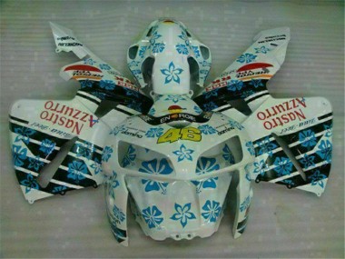 Best 2005-2006 White Blue Nastro Azzurro 46 Honda CBR600RR Motorcycle Fairing