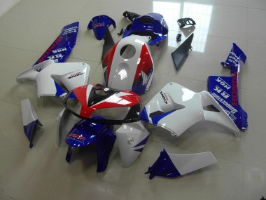 Best 2005-2006 White Blue Red HRC Honda CBR600RR Motorcycle Fairing