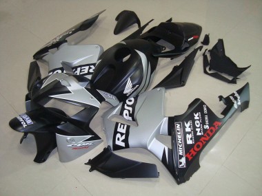Best 2005-2006 Matte Black Silver Repsol Honda CBR600RR Bike Fairings